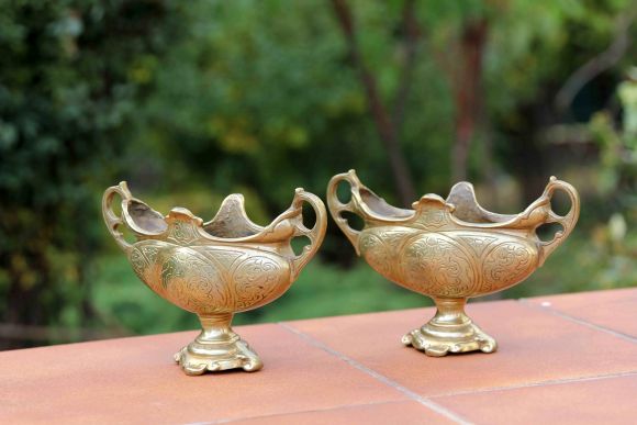 Пара винтажных ваз "Ладья". Европа. Начало 20 в