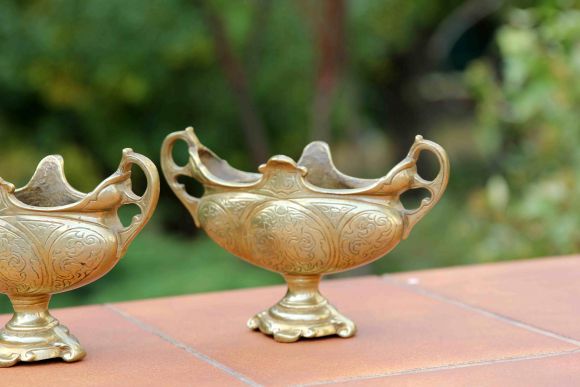 Пара винтажных ваз "Ладья". Европа. Начало 20 в