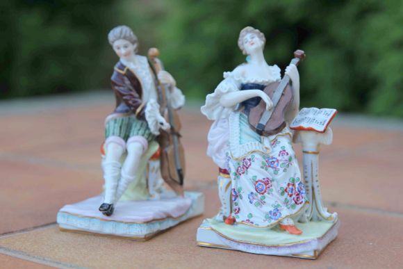Антикварные музыканты из фарфора. Европа. Начало 20 века