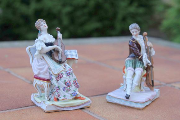 Антикварные музыканты из фарфора. Европа. Начало 20 века