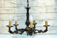 Антикварная люстра из бронзового литья. Европа. Начало 20 века