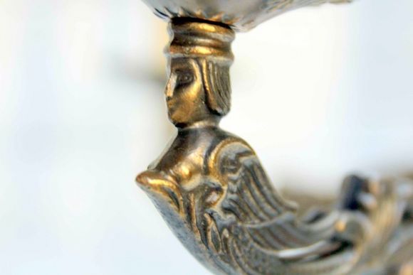 Антикварная люстра из бронзового литья. Европа. Начало 20 века