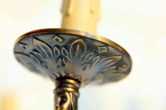 Антикварная люстра из бронзового литья. Европа. Начало 20 века