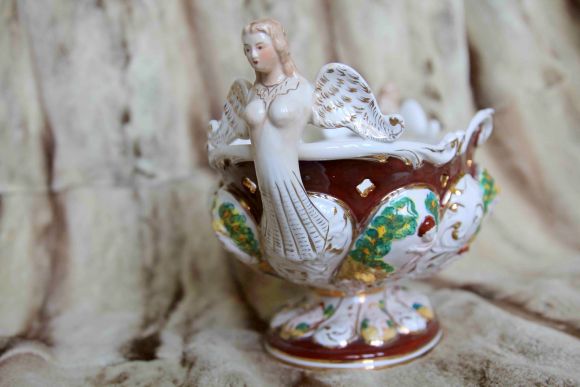 Антикварная потрясающая ваза - ладья для охлаждения шампанского