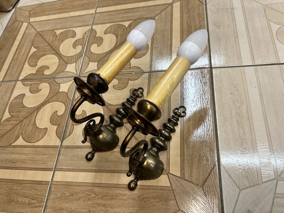 Красивые антикварные парные бра. Европа. Начало20 века