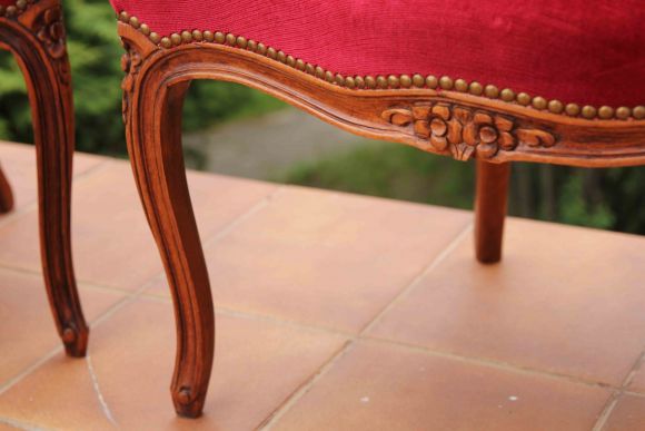 Сочная пара винтажных кресел, оббитая бархатом