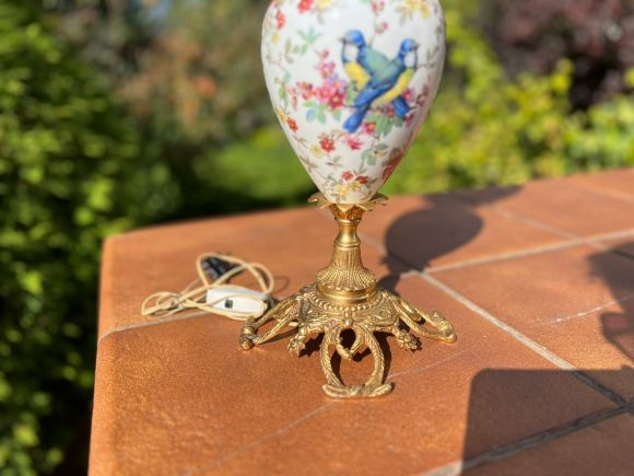 Итальянский живописный фарфоровый светильник.