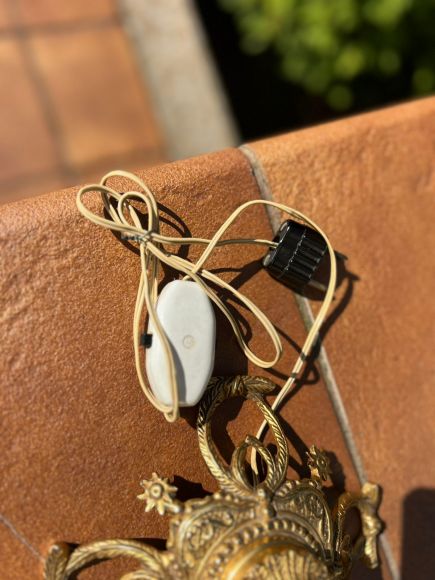 Итальянский живописный фарфоровый светильник.