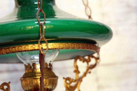 Антикварная люстра с изящой росписью. Франция. Конец 19 века