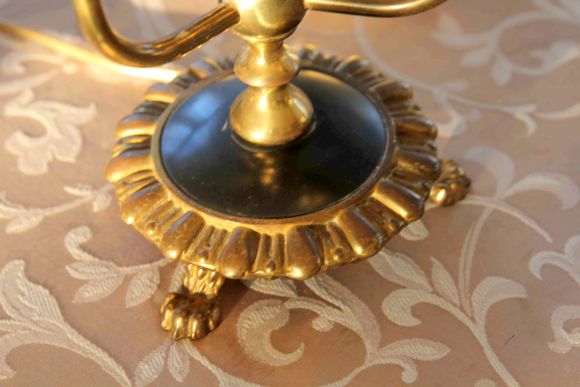 Винтажная настольная лампа на 3 свечи. Бронза