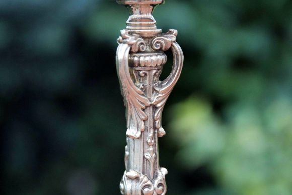 Роскошная напольная пепельница. Оникс, латунь, хрусталь