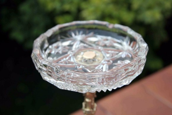 Роскошная напольная пепельница. Оникс, латунь, хрусталь