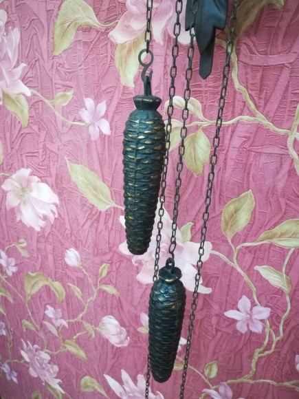 Деревянные резные часы "Охота". Винтаж. Европа. Массив