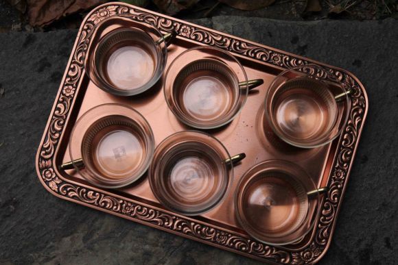 Старинный чайный набор из меди. Европа. Начало 20 века