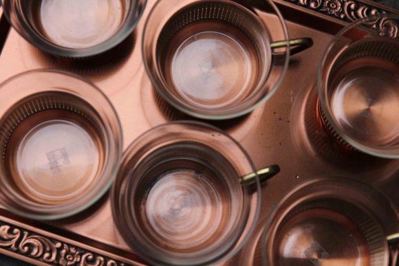 Старинный чайный набор из меди. Европа. Начало 20 века