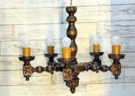 Деревянная люстра из массива после реставрации