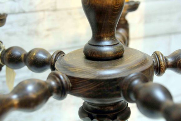 Деревянная люстра из массива после реставрации