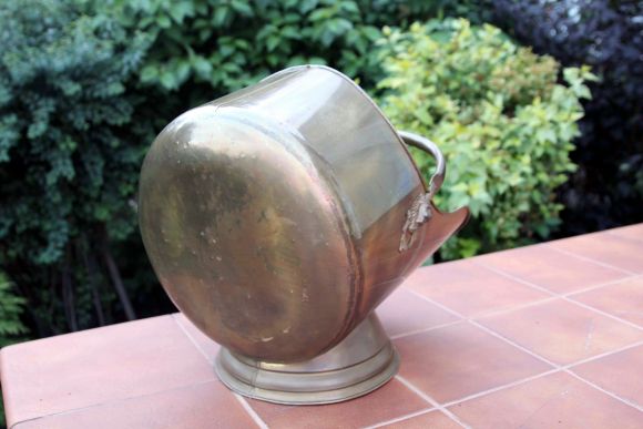 Шикарная дровница из латуни в патине. ОГРОМНАЯ