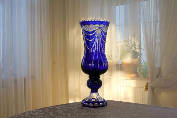 Шикарная огромная хрустальная ваза
