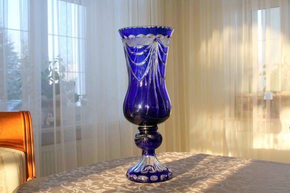 Шикарная огромная хрустальная ваза