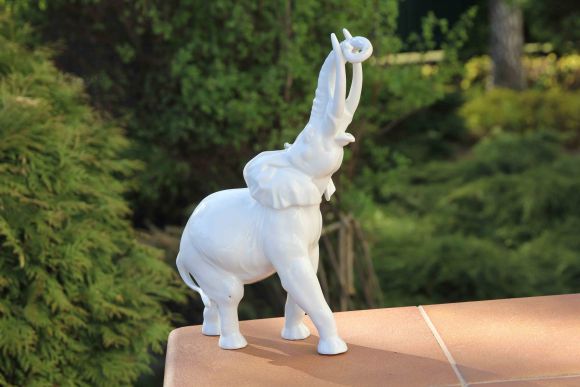 Антикварная Фарфоровая статуэтка "Кричащий слон". Германия.  20 в. 30е года. 