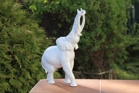 Антикварная Фарфоровая статуэтка "Кричащий слон". Германия.  20 в. 30е года. 