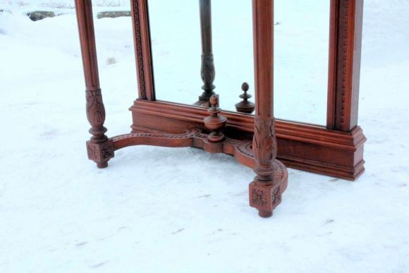 Огромное 3х метровое старинное антикварное зеркало с консолью