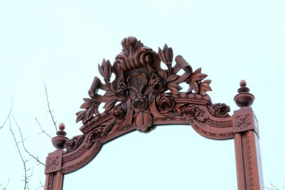 Огромное 3х метровое старинное антикварное зеркало с консолью