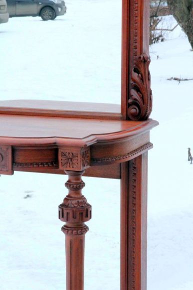 Огромное 3х метровое старинное антикварное зеркало с консолью