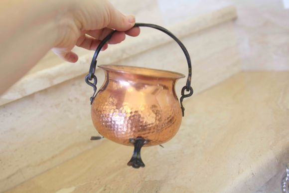 Медный чугунок на ножках. Европа. Середина 20 века