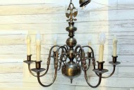 Старинная шикарная бронзовая люстра с шаром