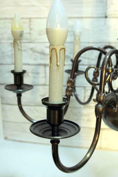 Старинная шикарная бронзовая люстра с шаром