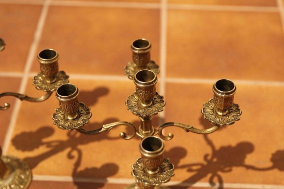 Антикварные подсвечники на 5 свечей. Европейское литье