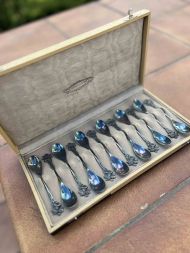 Набор итальянских посеребреных винтажных ложек