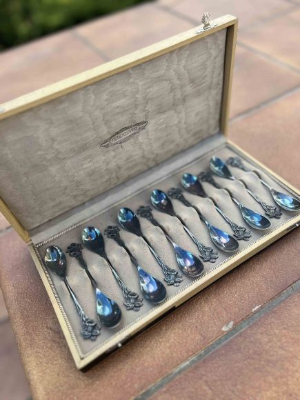 Набор итальянских посеребреных винтажных ложек