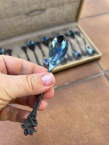 Набор итальянских посеребреных винтажных ложек