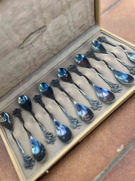 Набор итальянских посеребреных винтажных ложек