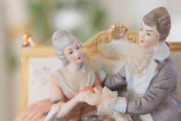 Старинная фарфоровая статуэтка "любовники", Европа. Конец 19 века