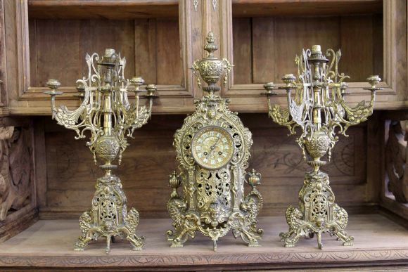 Антикварный каминный гарнитур