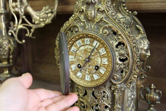 Антикварный каминный гарнитур