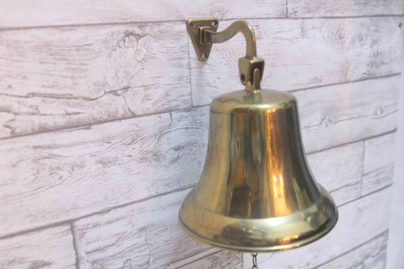 Антикварная корабельная рында из латуни