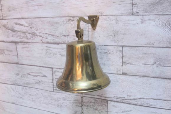 Антикварная корабельная рында из латуни