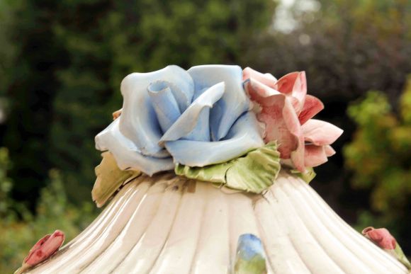 Роскошная круглая итальянская супница в лаке