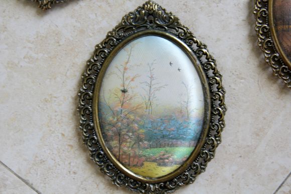 Итальянские настенные панно. Времена года. Шелк