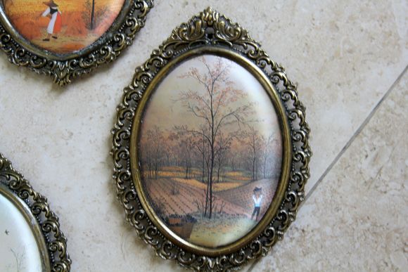 Итальянские настенные панно. Времена года. Шелк