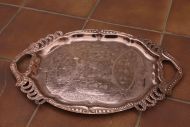 Необыкновенно красивый поднос из меди. Европа. Начало 20 века