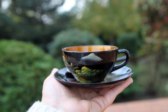 Японский винтажный чайный сервиз из дерева