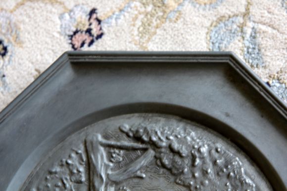 Оловянное настенное панно - Тема охота.