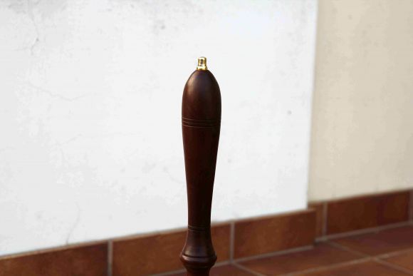 Латунный тяжёлый колокол с дубовой ручкой