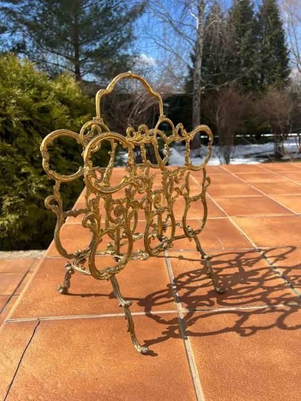 Старинная газетница из латуни